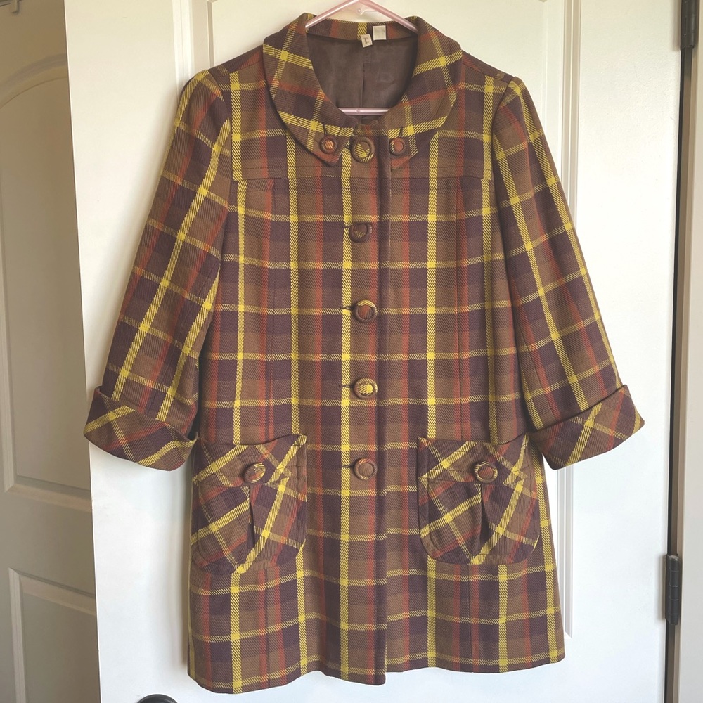 Caramel Plaid Frenchi Coat